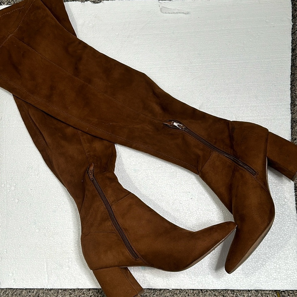 Steve Madden brown faux suede over the knee boot size 10 - Picture 4 of 13